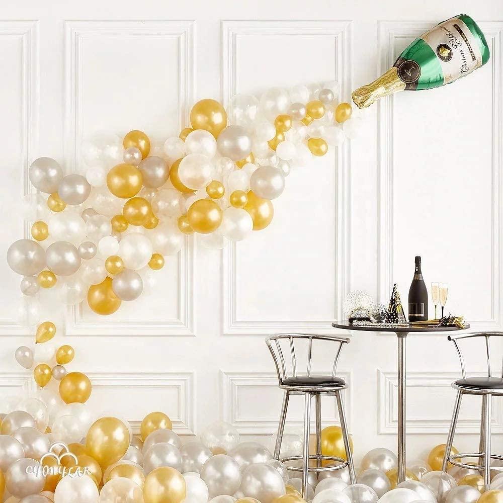 42pcs Large Size Champagne Bottle Balloons Set Wedding Christmas Birthday Party Decoration - If you say i do
