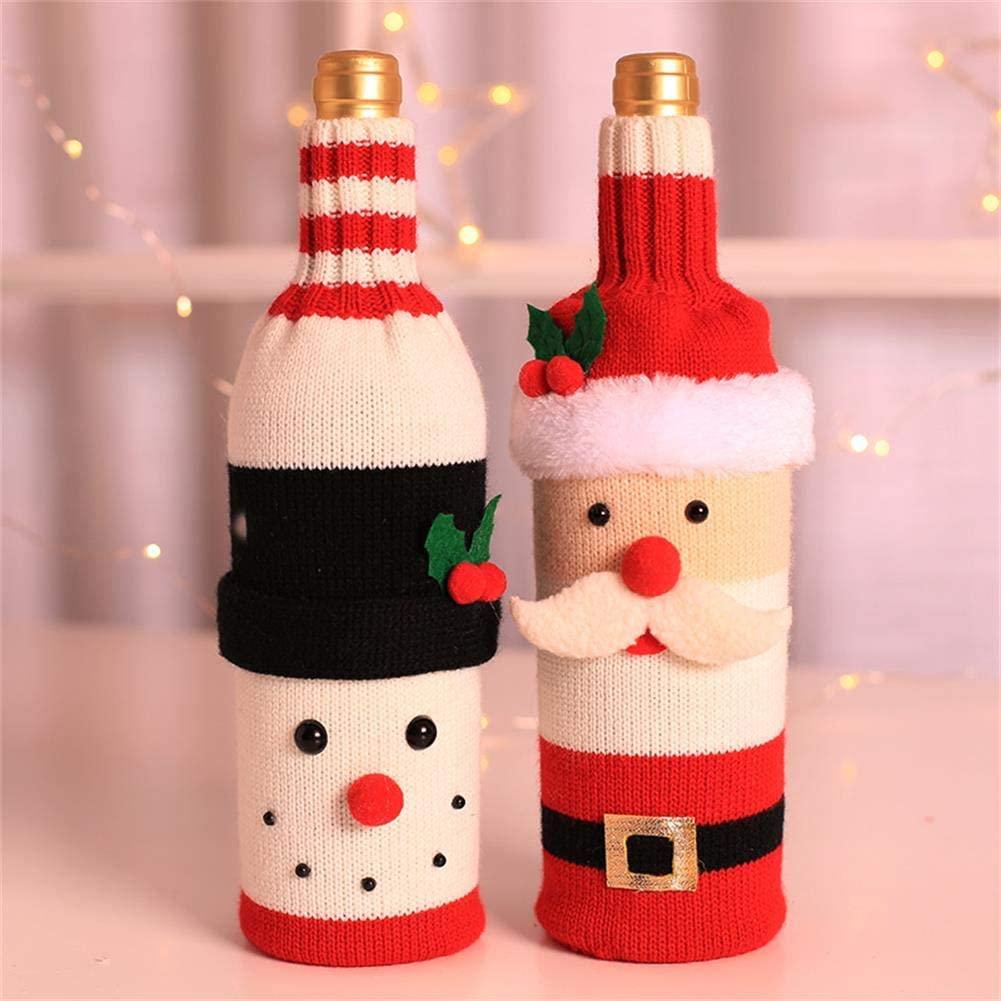 Cute Christmas Sweater Wine Bottle Cover, Handmade Wine Bottle Sweater for Christmas Decorations Cute Christmas Sweater Party Decorations 2pcs - If you say i do