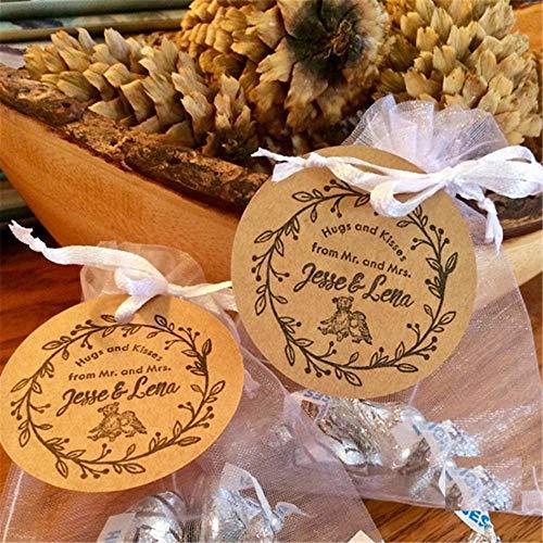 Brown Tag,Kraft Paper Gift Tag with 100 Feet Jute Twine Round Shaped 5.5 cm Blank Hang Tags for Craft Projects, Xmas Gifts - If you say i do