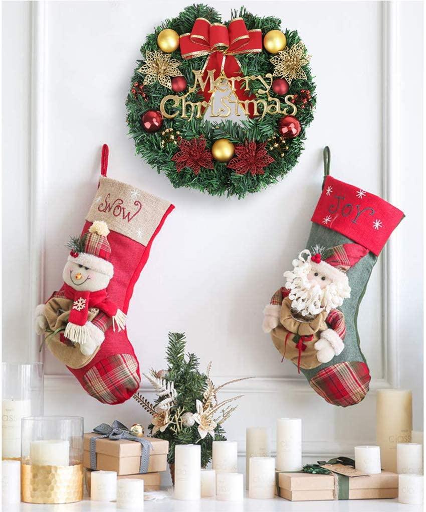 Christmas Wreaths, 12 Inch Christmas Front Door Hanging Artificial Wreath Garland with Balls Bells Gift Box Bow - If you say i do