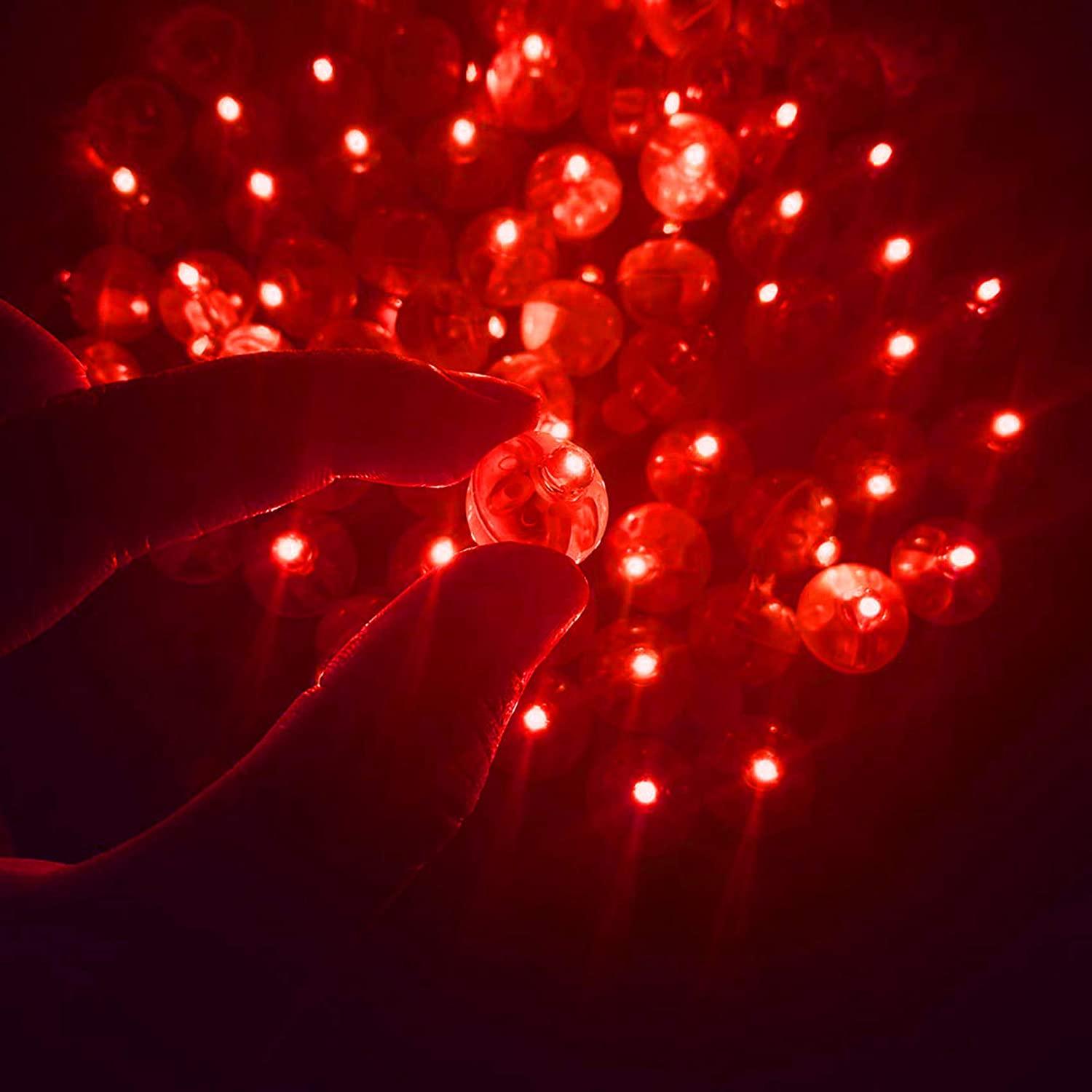 Red LED Light Up Pom Poms