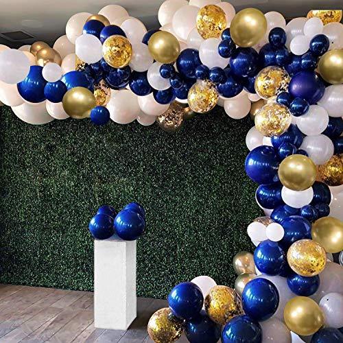 129Pcs Navy Blue Gold Balloon Arch Garland Kit, Navy White Gold Confetti Balloons for Graduation Party Baby Shower Wedding Birthday - If you say i do