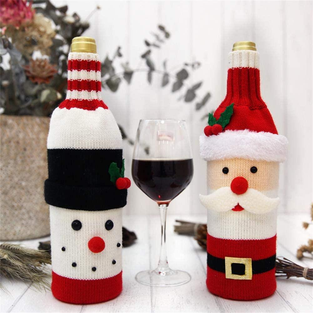 Cute Christmas Sweater Wine Bottle Cover, Handmade Wine Bottle Sweater for Christmas Decorations Cute Christmas Sweater Party Decorations 2pcs - If you say i do