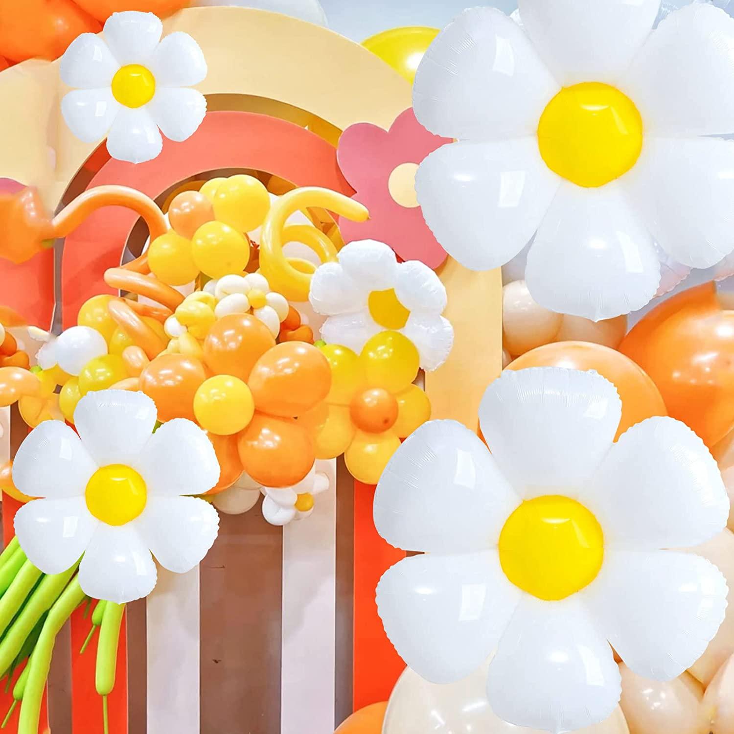 10 Pcs Daisy Balloons, Huge White Flower Aluminum Foil Balloons for Bi – If  you say i do