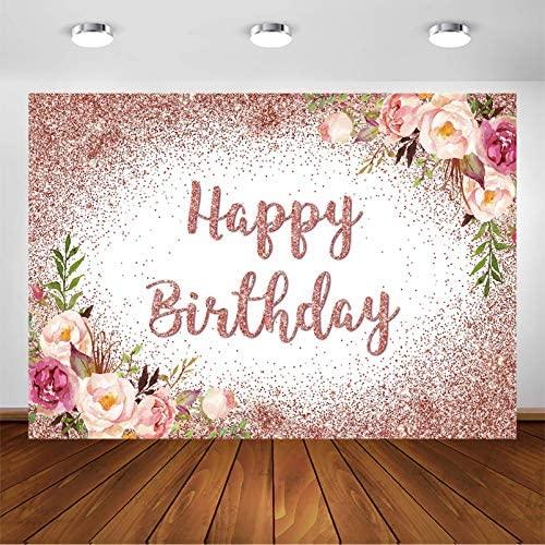 Rose Gold Birthday Backdrop for Girls Women Happy Birthday Party Photography Background - If you say i do