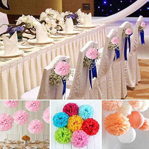 10pcs Tissue Hanging Paper Pom-poms Flower Ball Wedding Party Outdoor Decoration, Premium Tissue Paper Pom Pom Flowers Craft Kit(Pink) - If you say i do