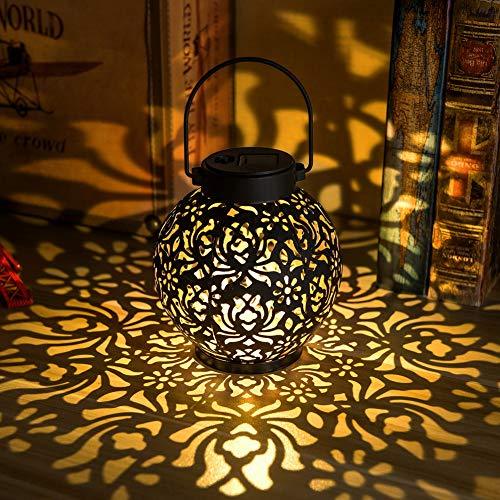 Outdoor Solar Hanging Lantern Lights Metal LED Decorative Light for Garden Patio Courtyard Lawn and Tabletop with Hollowed-Out Design - If you say i do