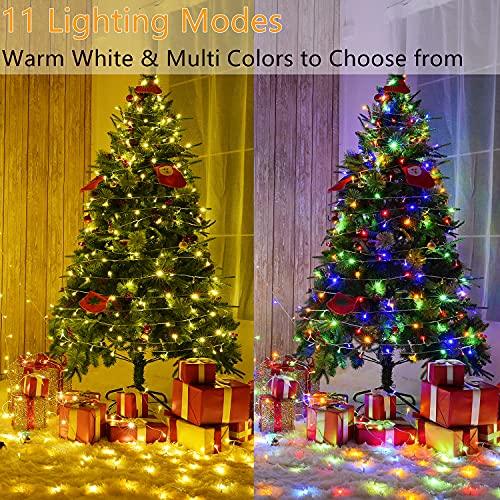 Outdoor String Lights 262FT 640 LED Christmas Fairy Twinkle Lights Warm White & Multi-Color Changing with Remote 11 Modes Plug in Waterproof Lights - If you say i do