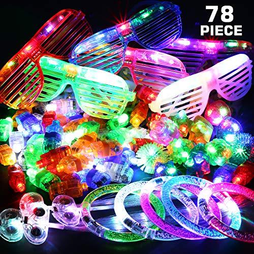 78PCS LED Light Up Toy Party Favors Glow In The Dark,Party Supplies Bu ...