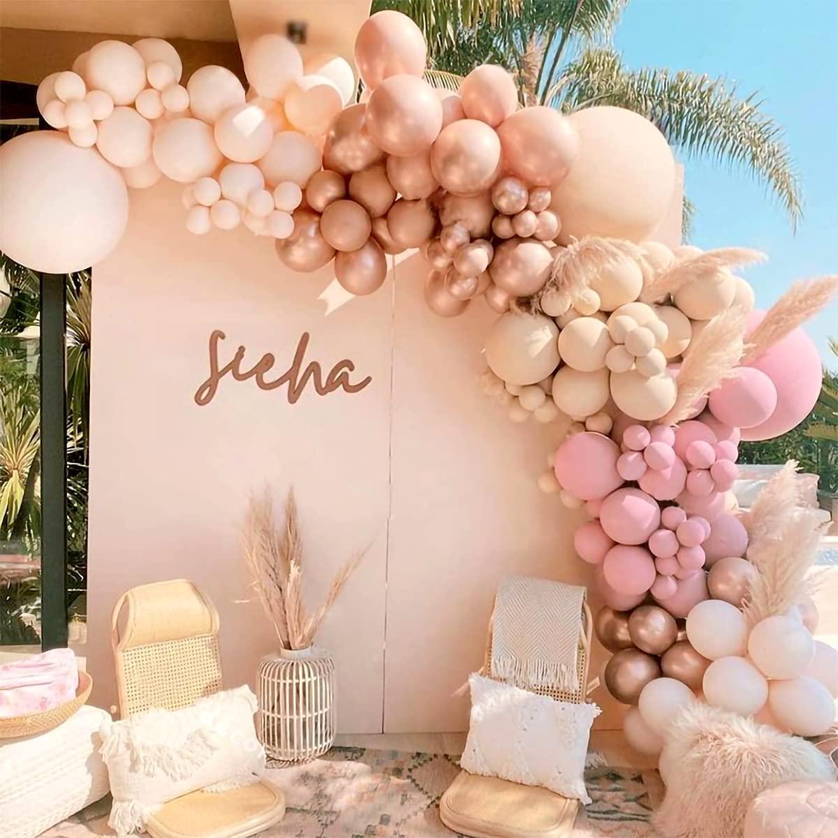 158pcs Dusty Rose Pink Balloon Garland Kit Arch Neutral Decorations for Baby Bridal Shower, Birthday - If you say i do