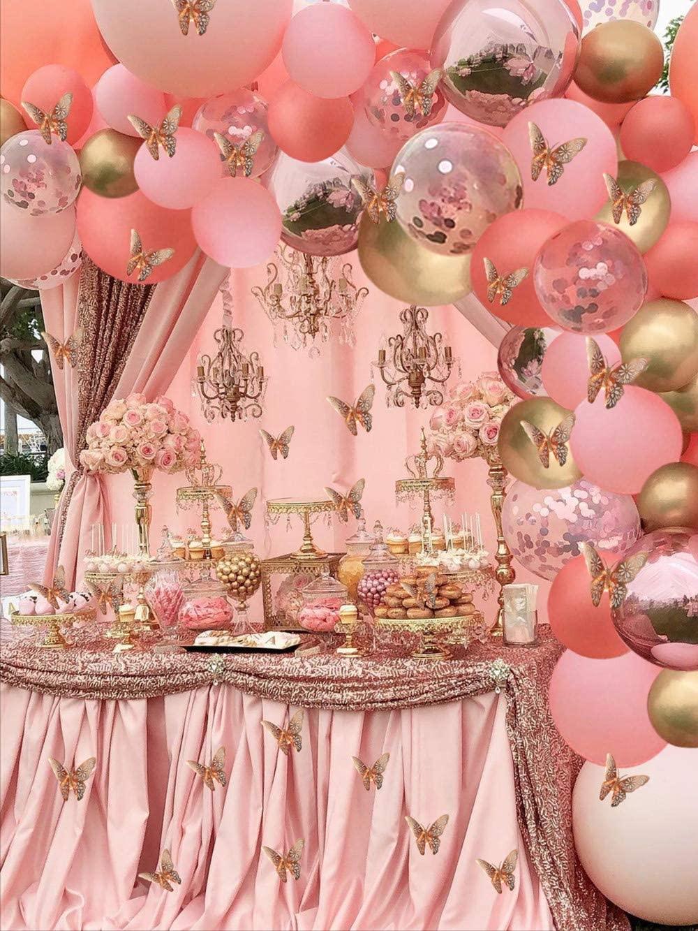 150pcs Rose Gold Pink Butterfly Balloon Garland Arch Kit Theme Baby Shower Birthday Bachelorette Party - If you say i do