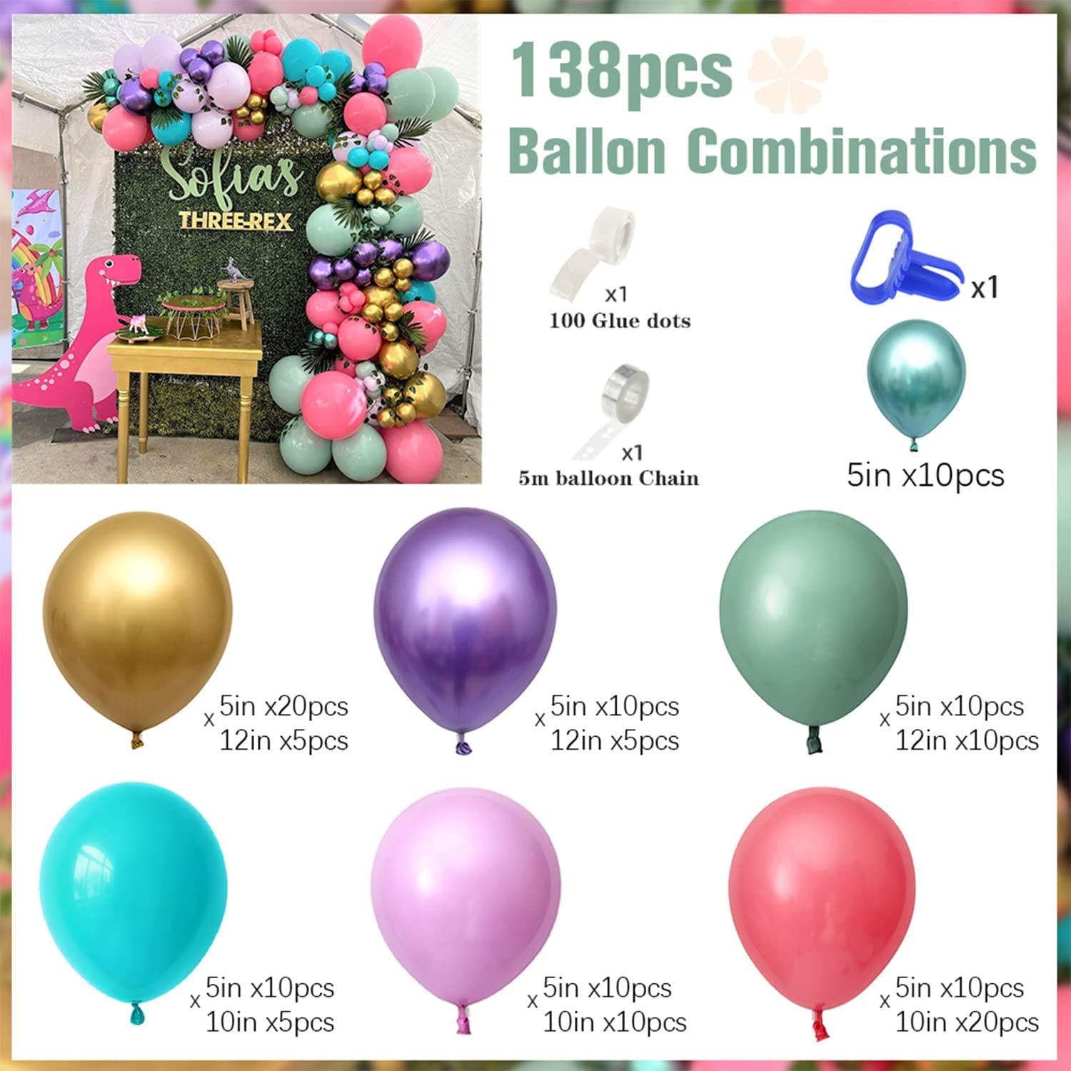 138pcs Tropical Balloons Arch Garland Kit, Balloon Garland Set Decorations  for Jungle Party