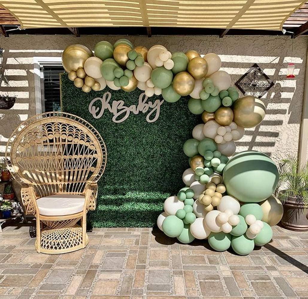 154pcs Avocado Green/Sage Green Balloon Garland Arch Kit  with Blush Balloons Gold Balloons and Macaron Gray Balloons for Wedding Birthday Party - If you say i do