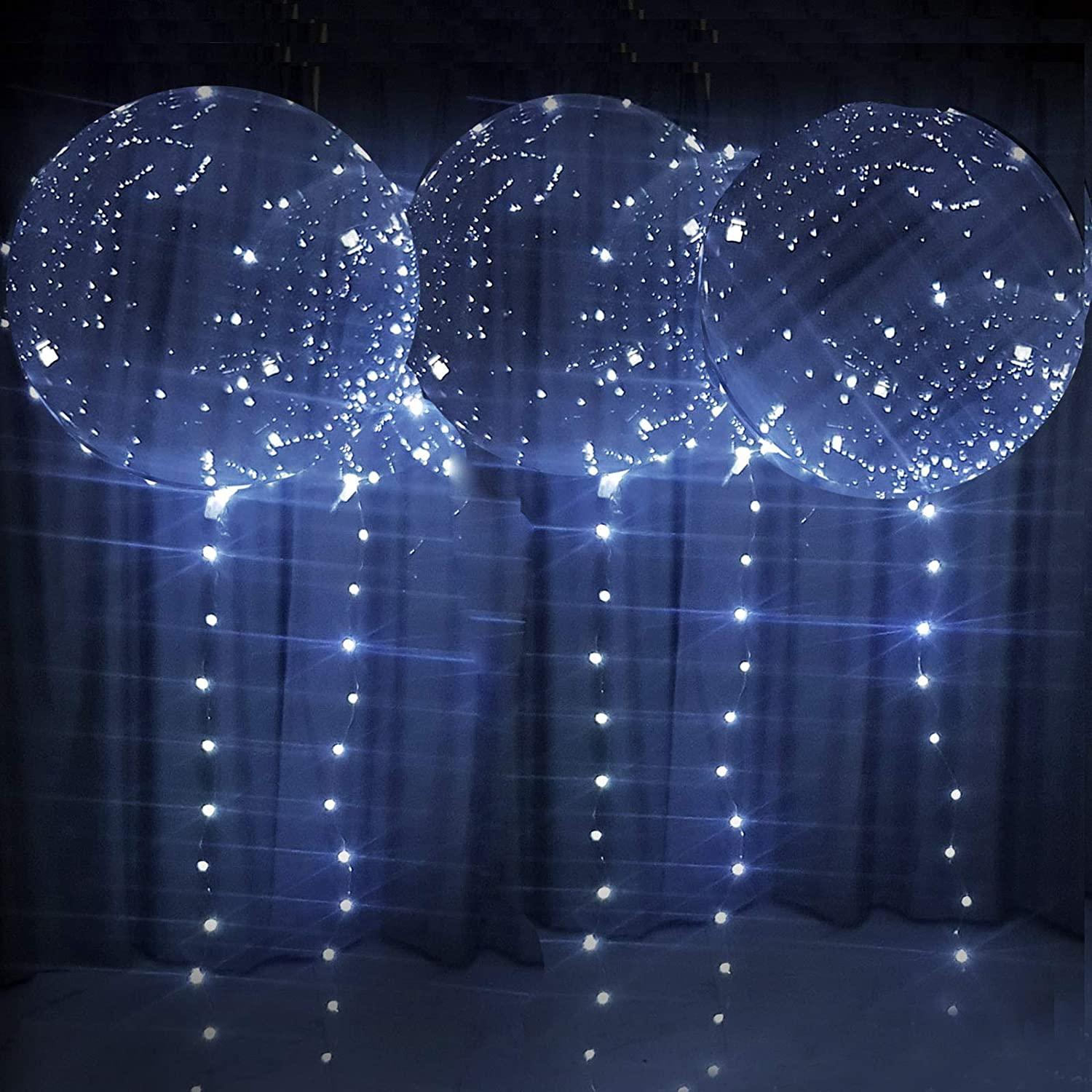 2pcs Transparent Led Light String Balloons