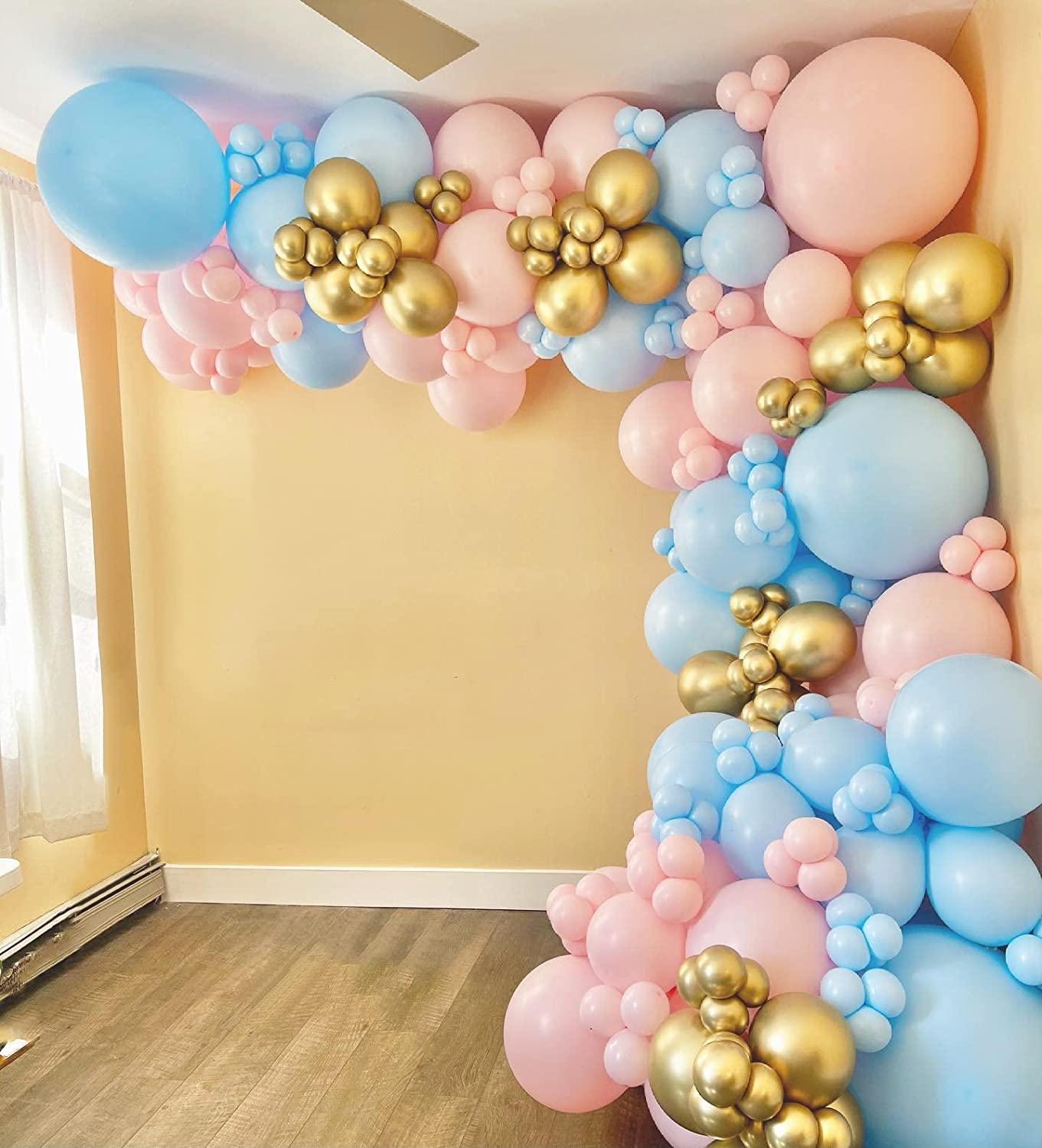 DIY 120PCS Gender Reveal Balloon Garland kits Chrome Metallic Latex Balloons - If you say i do