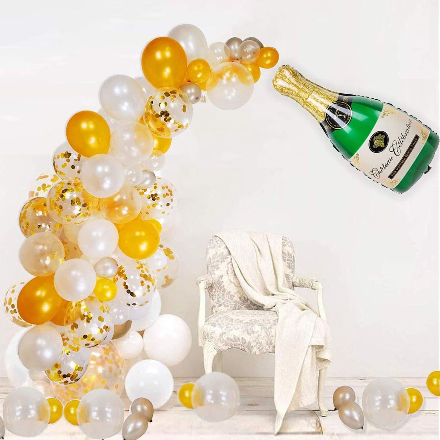 42pcs Large Size Champagne Bottle Balloons Set Party Balloons Garland for Decorations, Christmas Eve, Bridal Hen/Bachelorette Party Baby Shower - If you say i do