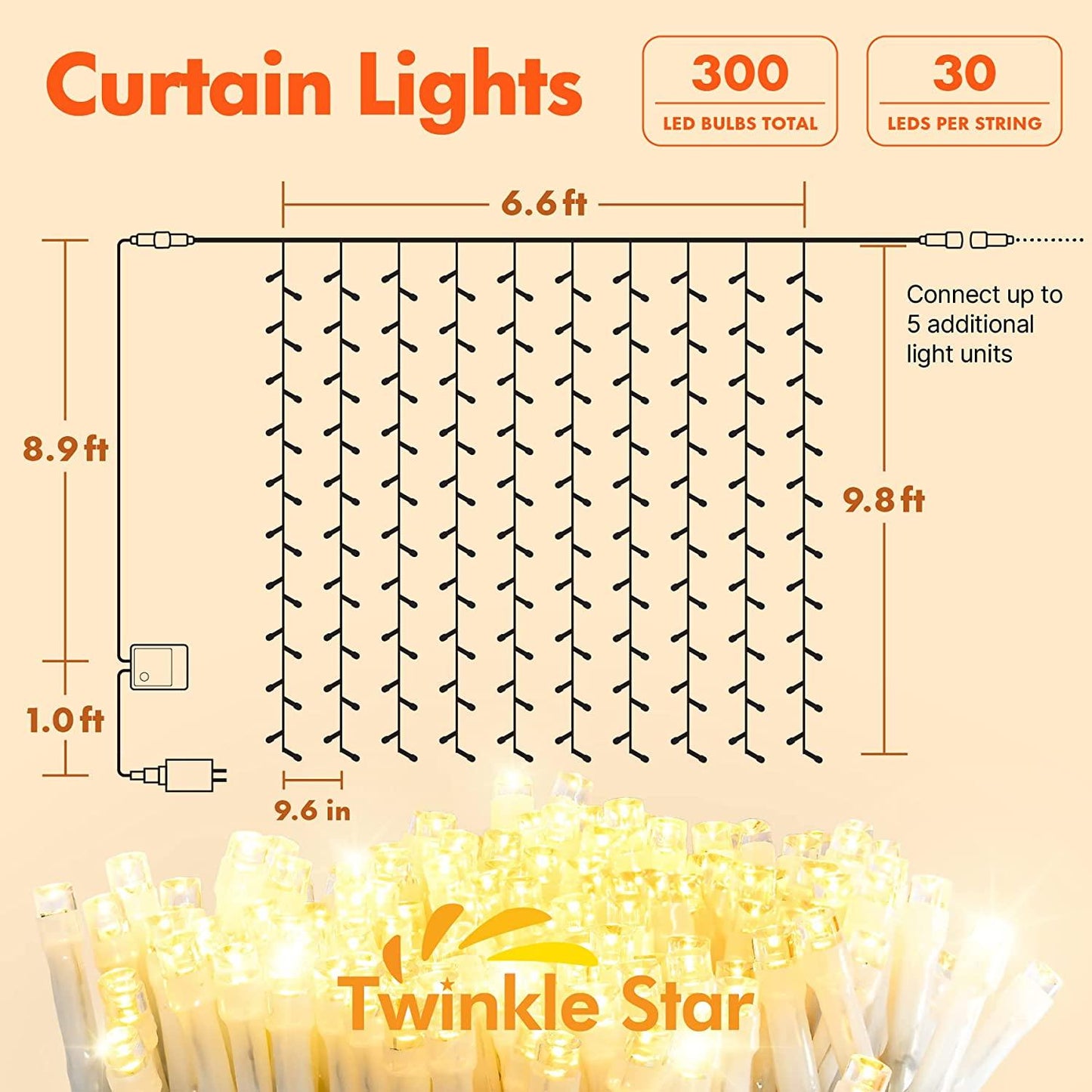 300 LED Window Curtain String Light Wedding Party Home Garden Decorations - If you say i do