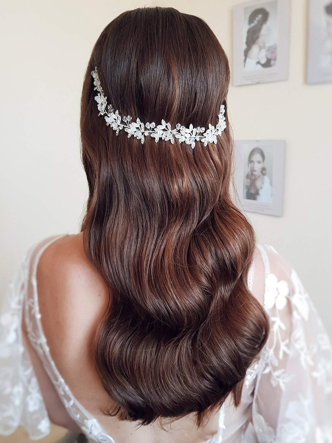 Silver Rhinestone Wedding Headband Tiara Crystal Headpiece Bridal Hair Accessories for Bride - If you say i do