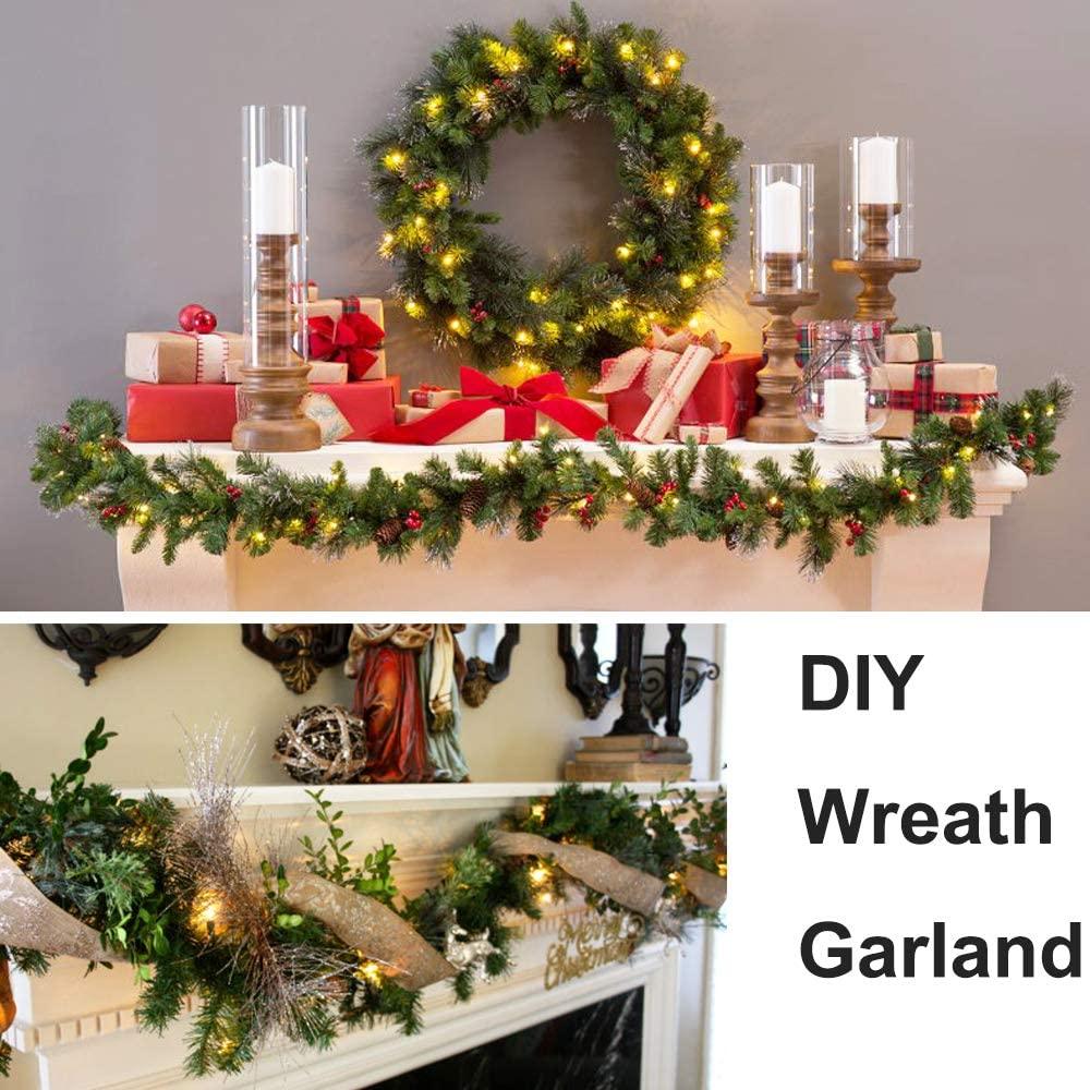 2 Strands Christmas Garland, Total 40 Feet Artificial Pine Garland Soft Greenery Garland for Holiday Wedding Party - If you say i do