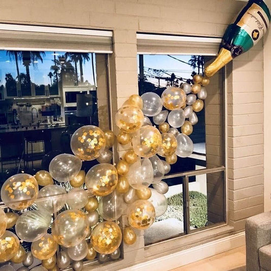 42pcs Large Size Champagne Bottle Balloons Set Party Balloons Garland for Decorations, Christmas Eve, Bridal Hen/Bachelorette Party Baby Shower - If you say i do