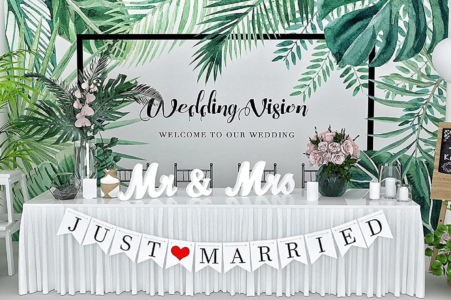 Wedding Decorations Set,Large Mr and Mrs Sign & Just Married Banner - If you say i do