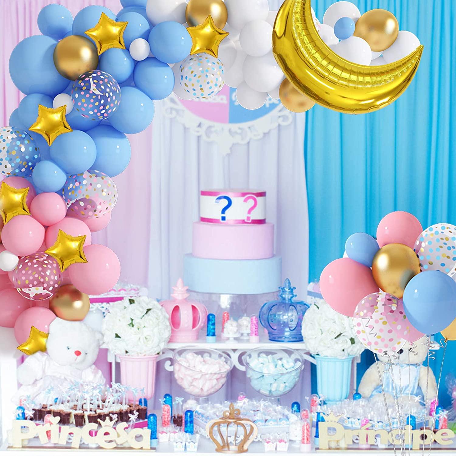 151pcs Gender Reveal Party Supplies Pink and Blue Balloon Garland