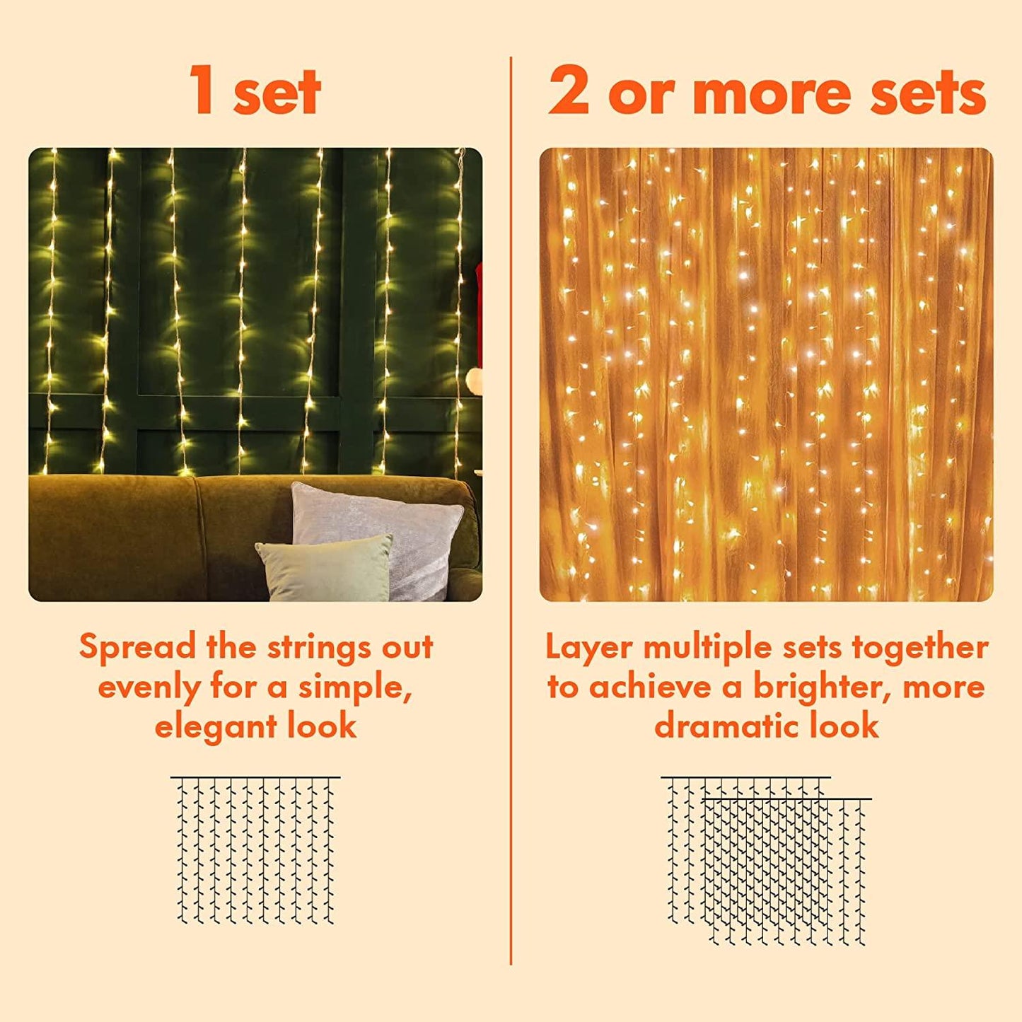 300 LED Window Curtain String Light Wedding Party Home Garden Decorations - If you say i do
