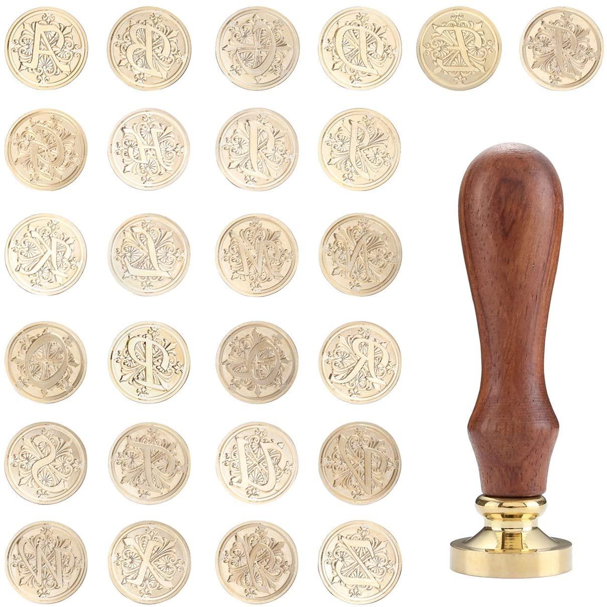 Classic Wooden Letter A-Z Alphabet Letter Initial Wax Classic Sealing Wax Seal Stamp - If you say i do