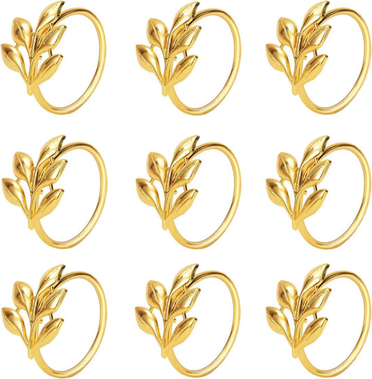 20Pcs Gold Leaf Napkin Rings - Elegant Gold Napkin Ring for Wedding Table Napkins - If you say i do
