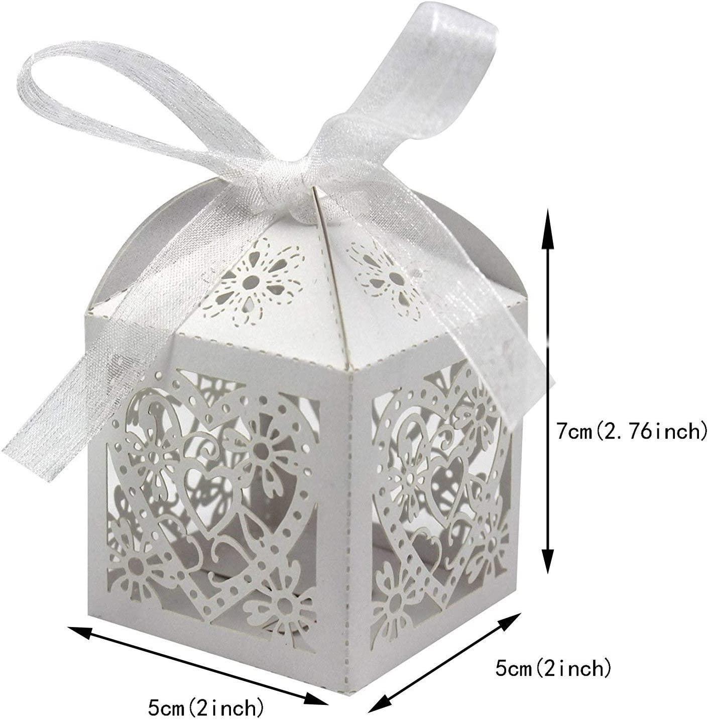 100pcs Love Heart Laser Cut Wedding Party Favor Box Candy Bag Chocolate Gift Boxes - If you say i do