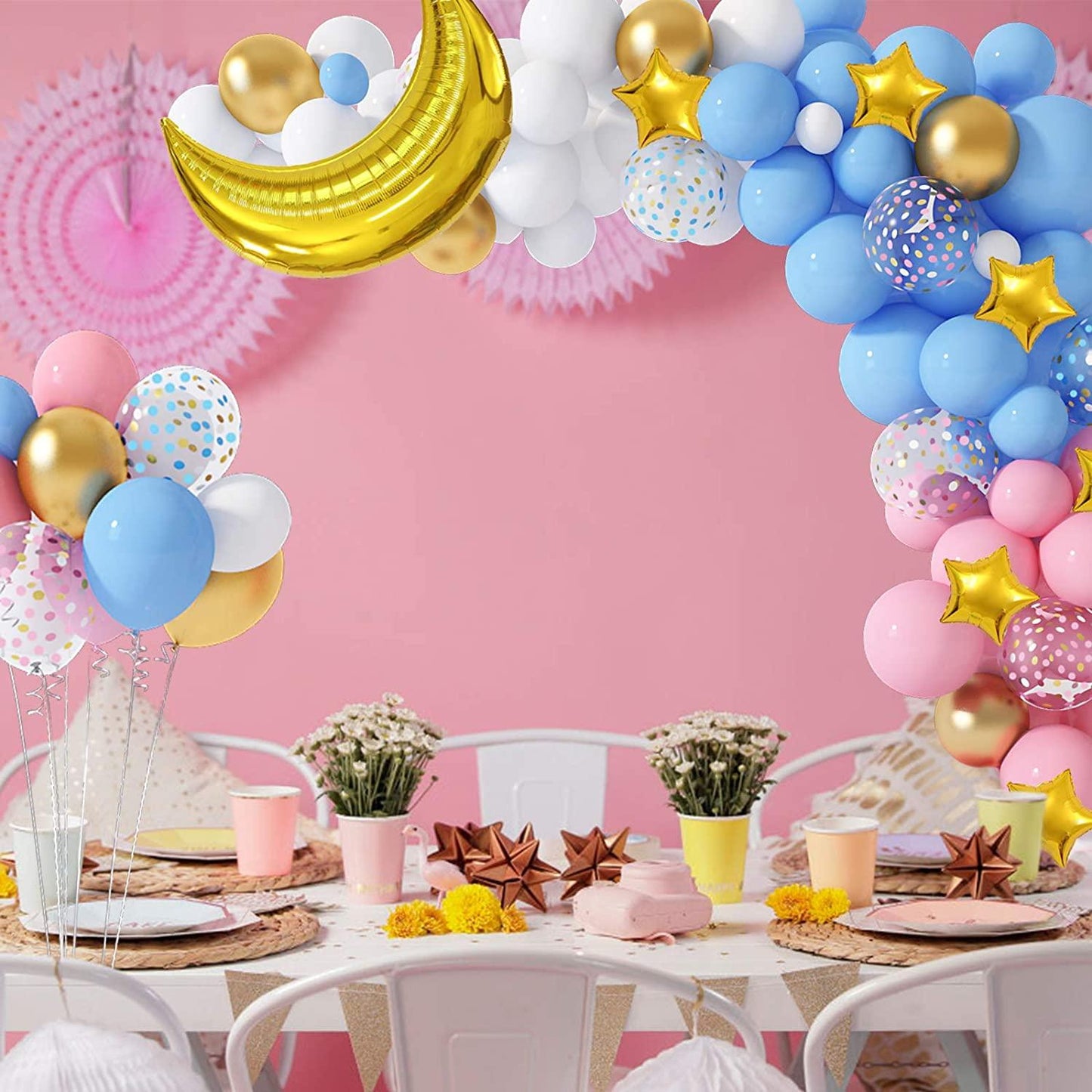 151pcs Gender Reveal Party Supplies Pink and Blue Balloon Garland Arch Kit - If you say i do