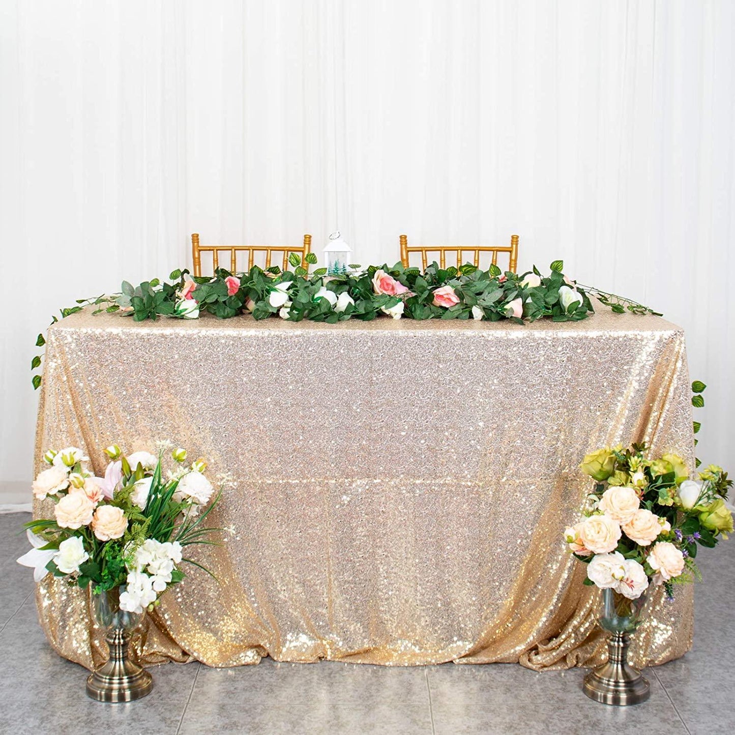 60x102-Inch Rectangle Sequin Tablecloth Wine Table Cover Decorations for Weddings Party Baby Shower Decorations - If you say i do