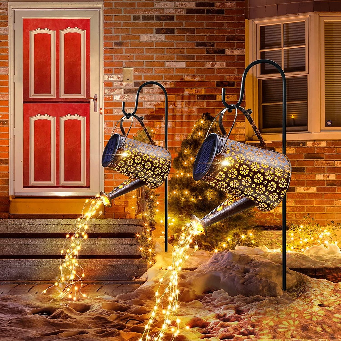 Solar Watering Can with Lights,Solar Outdoor Garden Decor Waterproof Large Hanging Lantern Landscape Lights - If you say i do