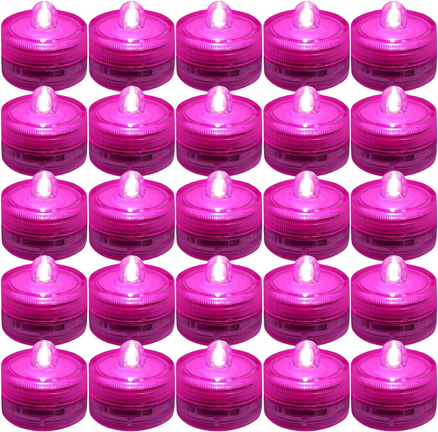 Submersible LED Lights,24pcs Flameless Underwater Tea Lights,Battery Powered Candle Lights - If you say i do