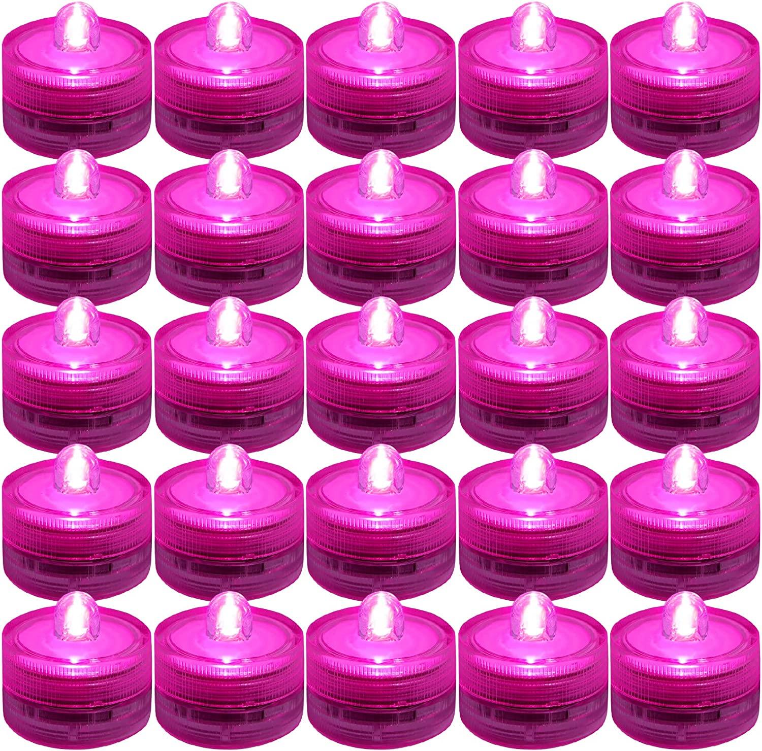 Submersible LED Lights,24pcs Flameless Underwater Tea Lights,Battery Powered Candle Lights - If you say i do