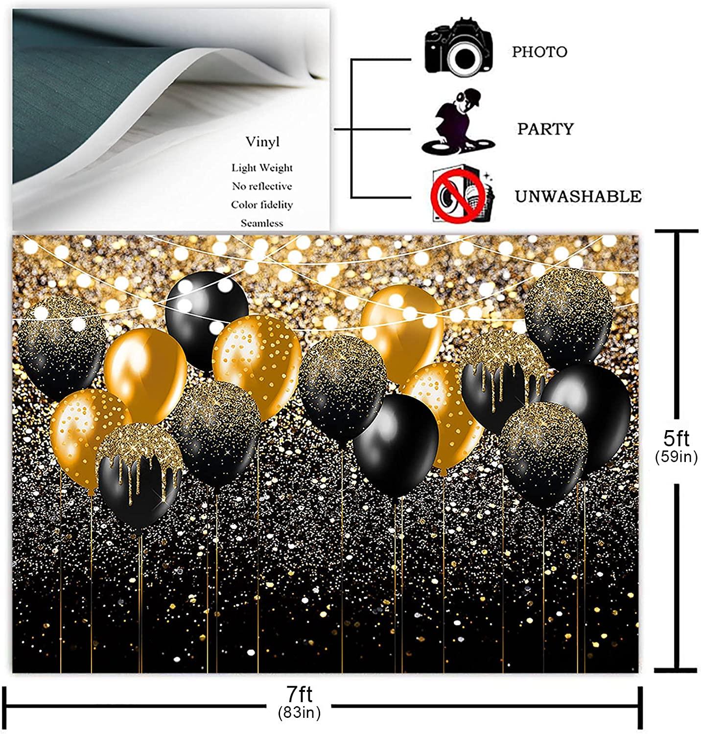 Black and Gold Glitter Backdrop for Birthday Wedding Prom Graduation Photography Background - If you say i do