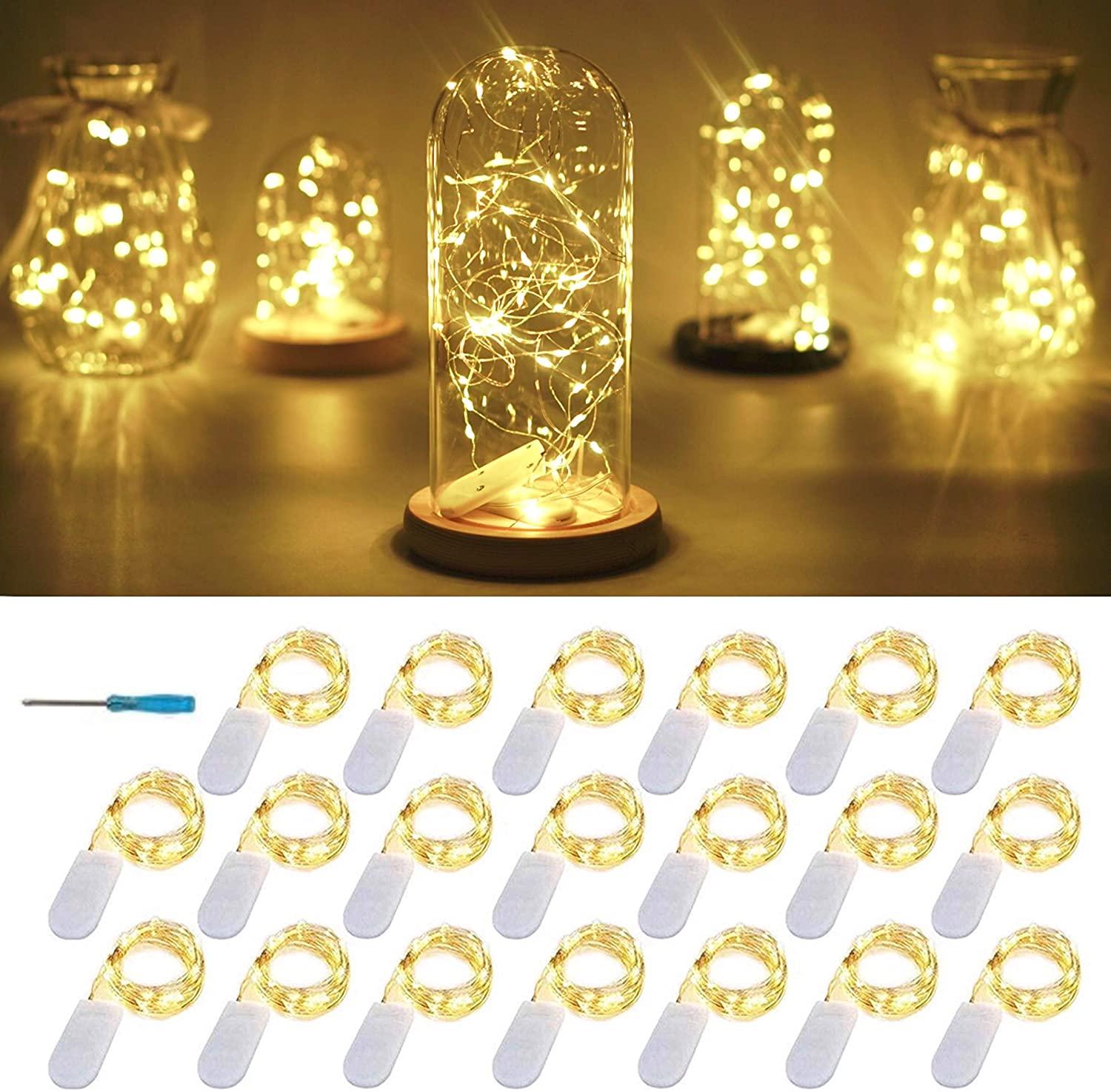 20 Packs 6.6FT 20 LEDs Battery Operated Fairy String Lights for DIY Party Christmas Costume Wedding Easter Table Decorations - If you say i do