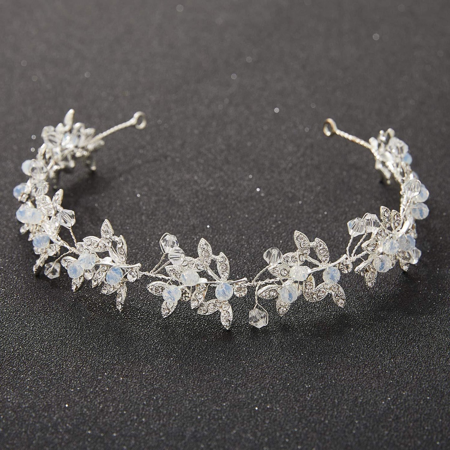 Silver Rhinestone Wedding Headband Tiara Crystal Headpiece Bridal Hair Accessories for Bride