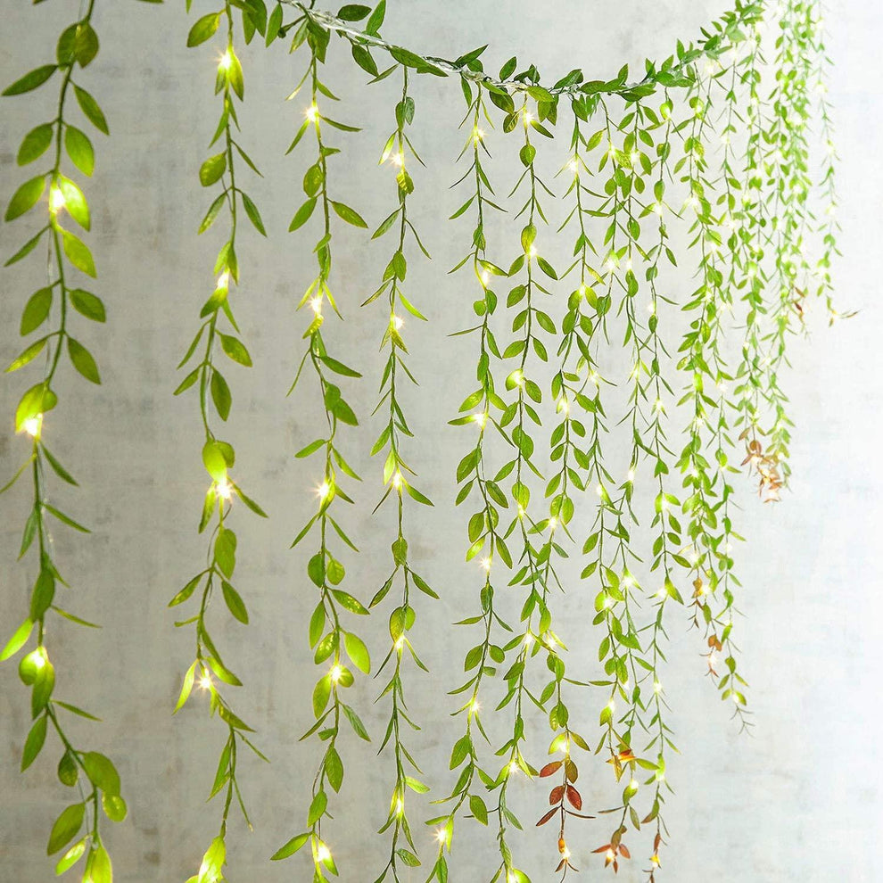 6pcs Artificial Vines Fake Greenery Garland Willow Leaves with Total 3 ...