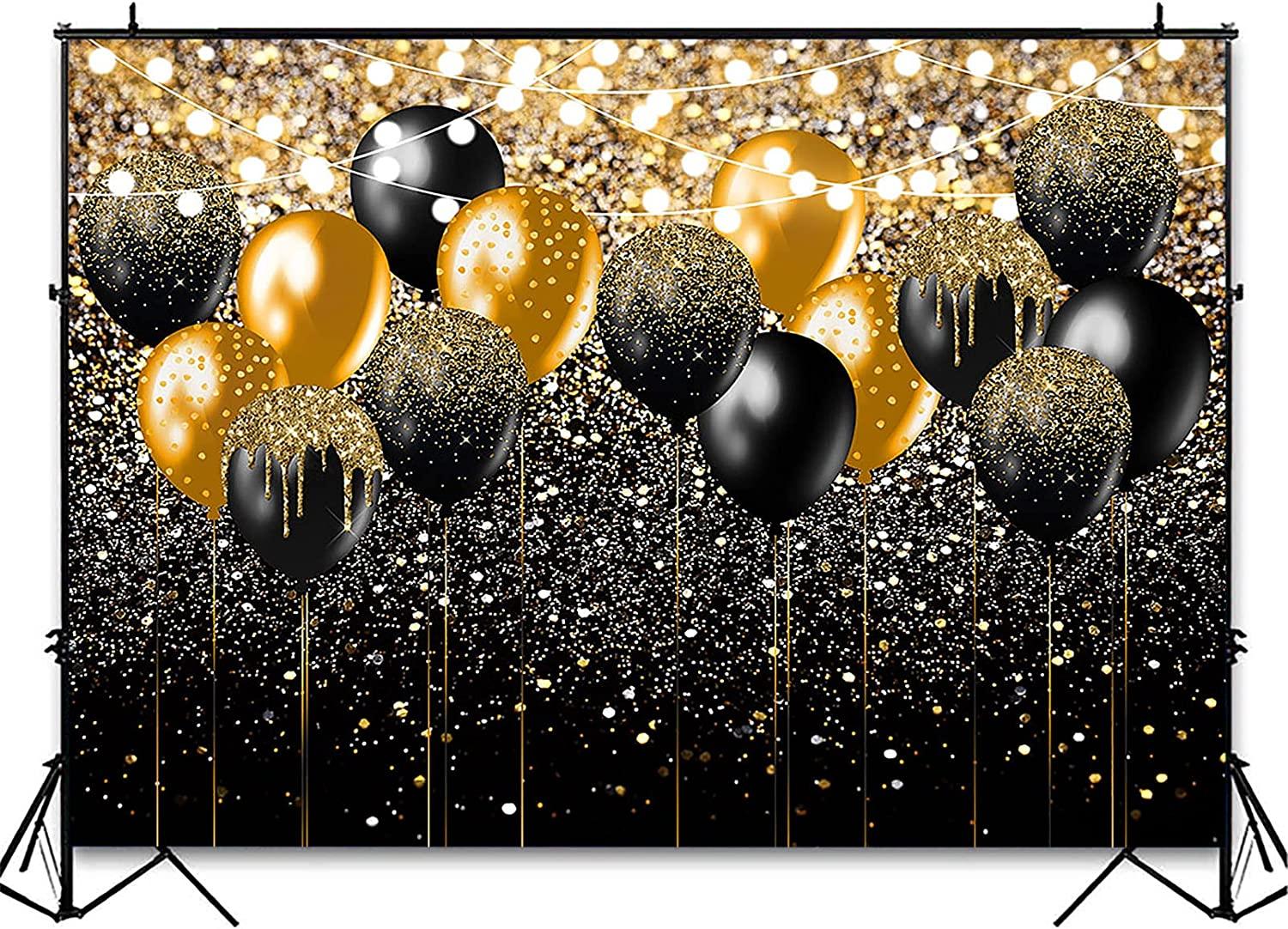 Black and Gold Glitter Backdrop for Birthday Wedding Prom Graduation Photography Background - If you say i do