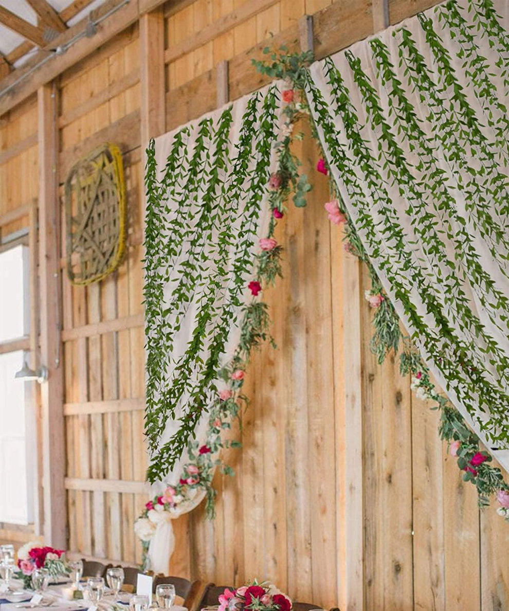 6pcs Artificial Vines Fake Greenery Garland Willow Leaves with Total 3 ...