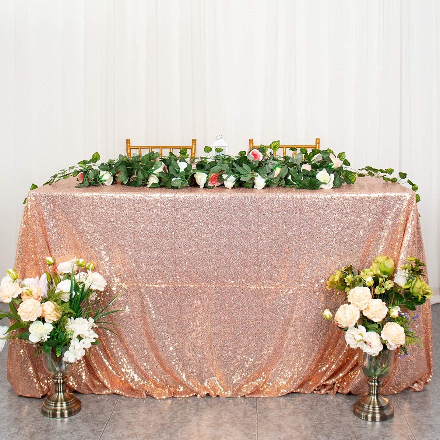 60x102-Inch Rectangle Sequin Tablecloth Wine Table Cover Decorations for Weddings Party Baby Shower Decorations - If you say i do