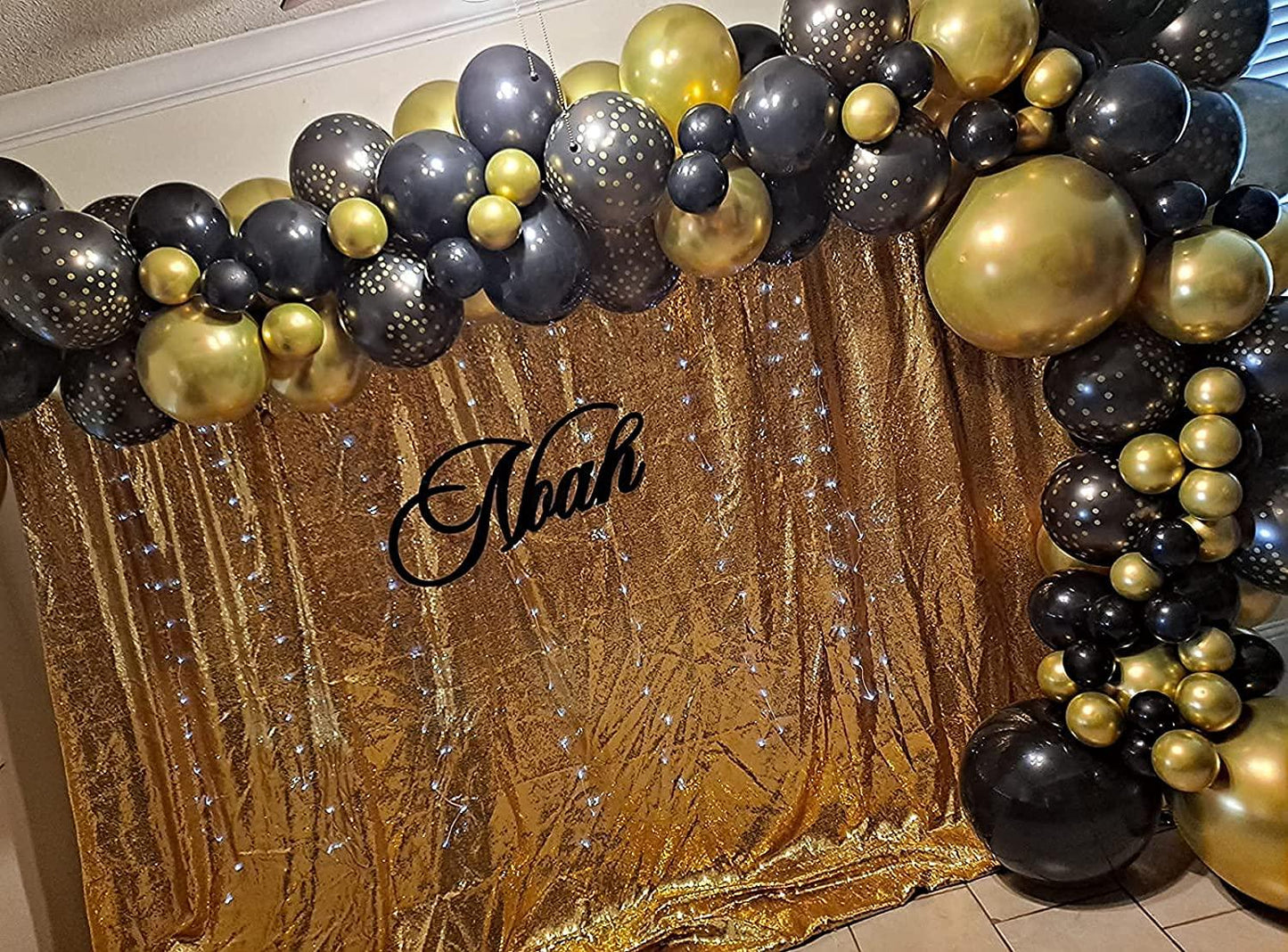 136Pcs DIY Gold and Black Garland Balloons Kits with 18/10/5/Inch Metallic Chrome Balloons for Birthday Party - If you say i do