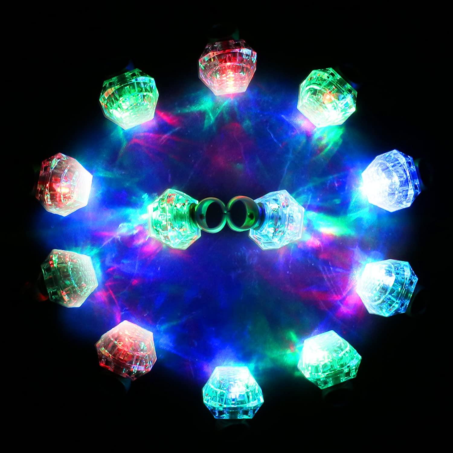 LED Light Up Jewel Engagement Party Rings / Bachelorette/ Wedding Part ...