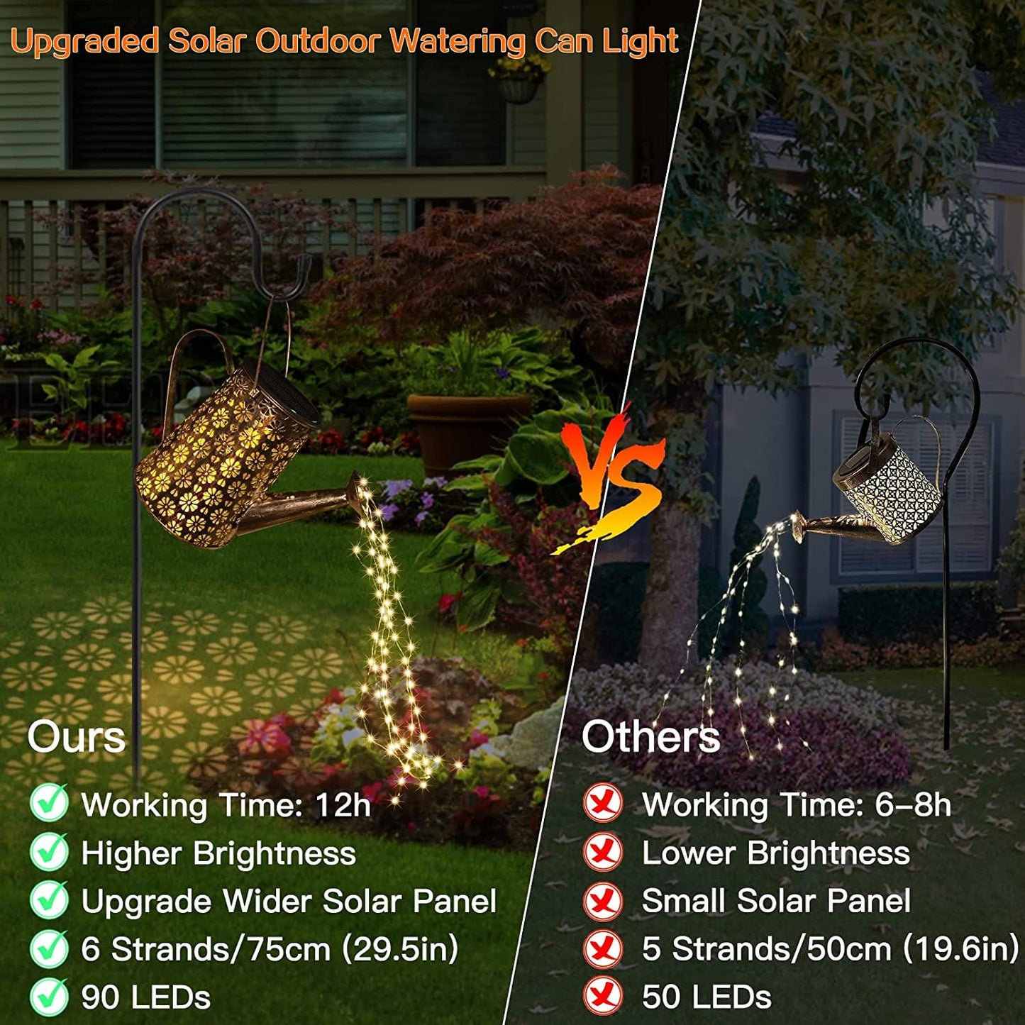 Solar Watering Can with Lights,Solar Outdoor Garden Decor Waterproof Large Hanging Lantern Landscape Lights - If you say i do