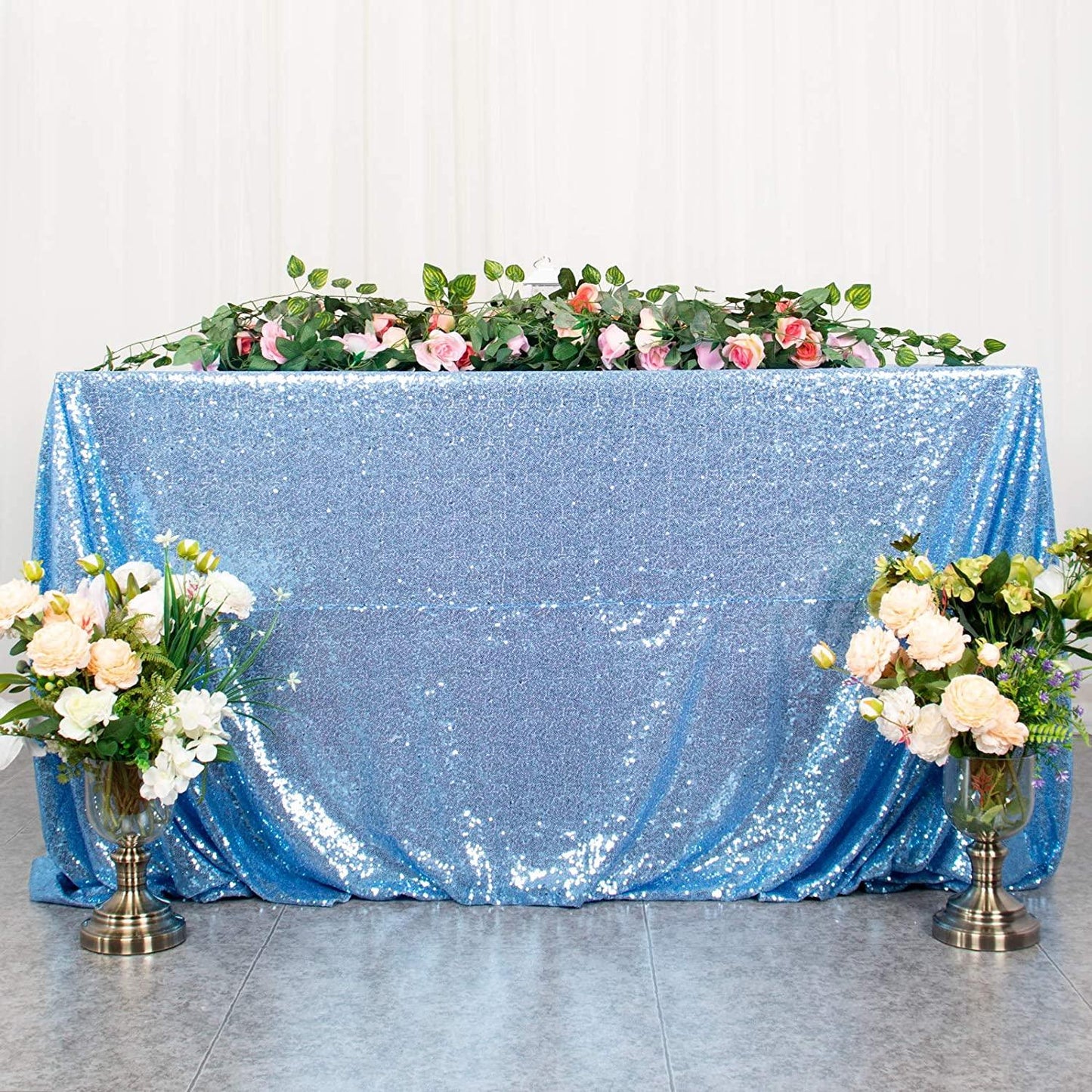 60x102-Inch Rectangle Sequin Tablecloth Wine Table Cover Decorations for Weddings Party Baby Shower Decorations - If you say i do