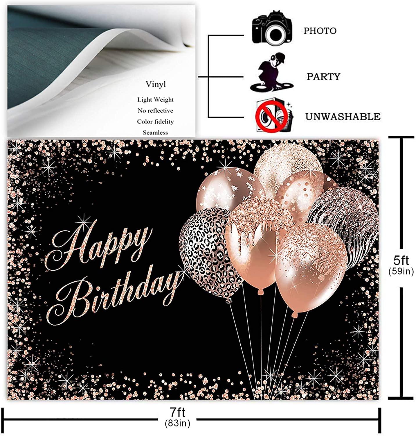 Rose Gold Birthday Backdrop for Girls Women Happy Birthday Party Decoration Photoshoot - If you say i do