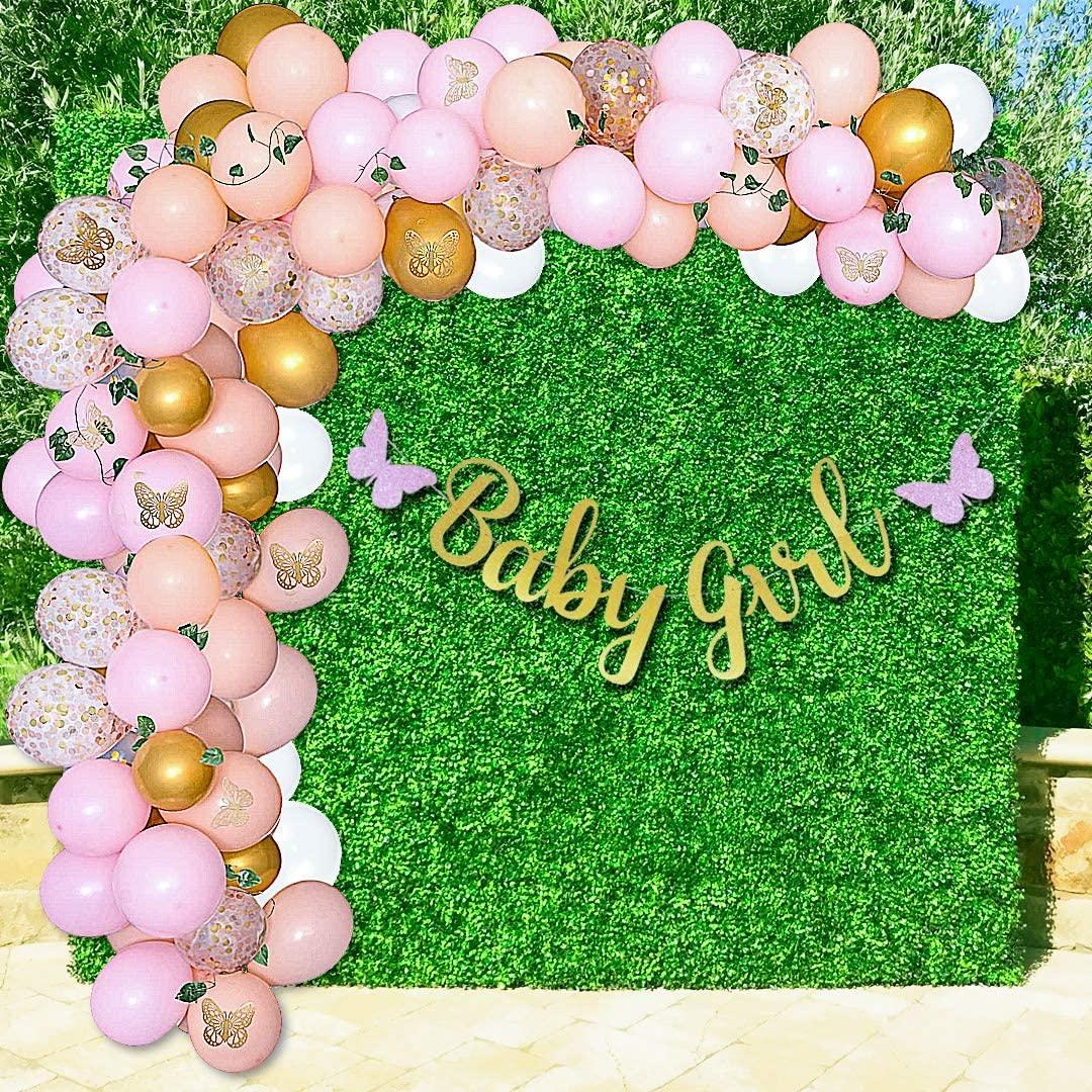 110 Piece Butterfly Garden Baby Shower Decorations For Girl – Pink Balloon Garland Arch Kit Decor - If you say i do