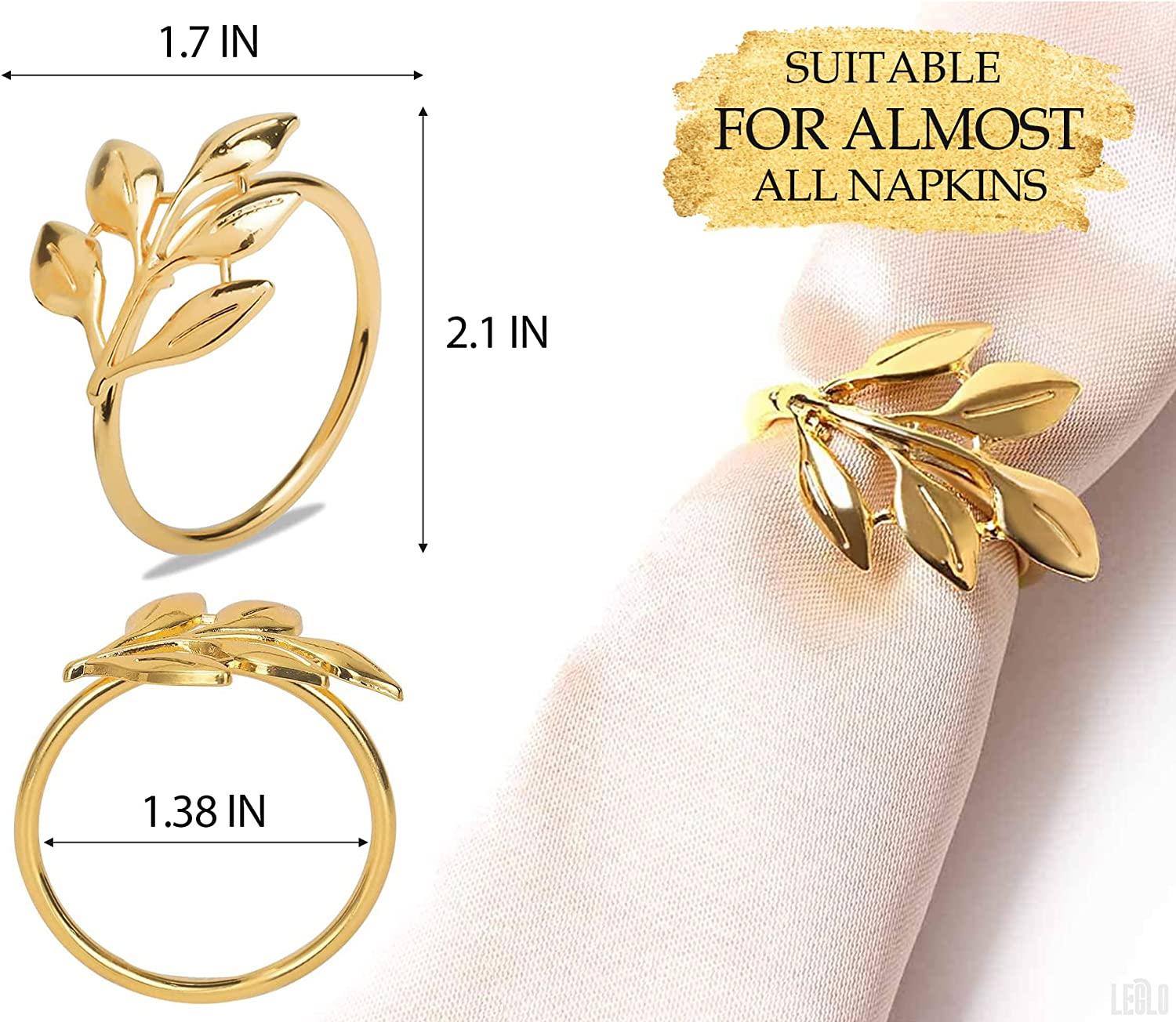 20Pcs Gold Leaf Napkin Rings - Elegant Gold Napkin Ring for Wedding Ta – If  you say i do