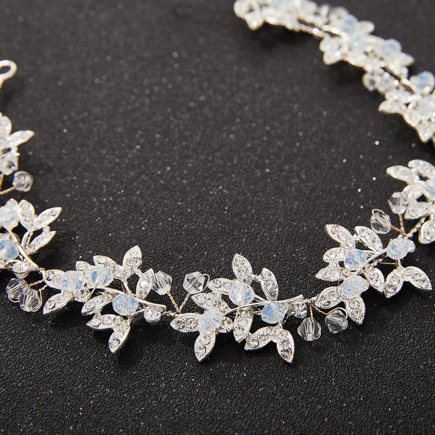 Silver Rhinestone Wedding Headband Tiara Crystal Headpiece Bridal Hair Accessories for Bride